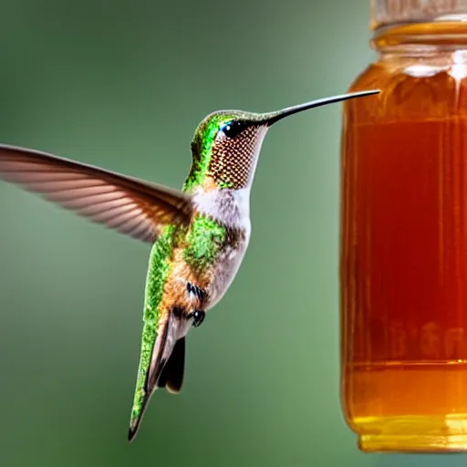 Image similar to a photo of a hummingbird making honey