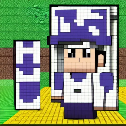 Prompt: jotaro in minecraft