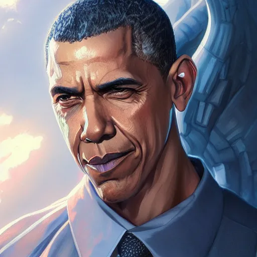 Image similar to ultra realistic illustration, buff barak obama anime, intricate, elegant, highly detailed, digital painting, artstation, concept art, smooth, sharp focus, illustration, art by artgerm and greg rutkowski and alphonse mucha