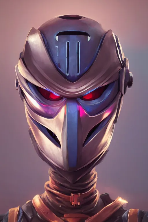 Image similar to epic mask helmet robot ninja portrait stylized as fornite style game design fanart by concept artist gervasio canda, behance hd by jesper ejsing, by rhads, makoto shinkai and lois van baarle, ilya kuvshinov, rossdraws global illumination radiating a glowing aura global illumination ray tracing hdr render in unreal engine 5