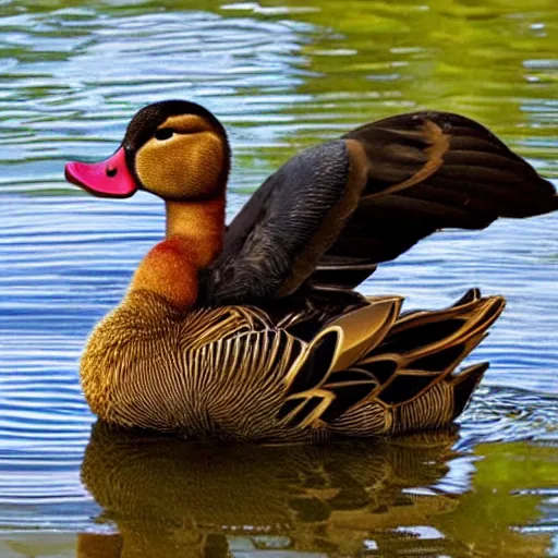 Prompt: duck that has arms for wings