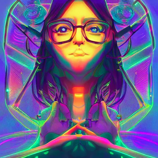 Image similar to skill magic geek inside matrix deepdream radiating a glowing aura stuff loot legends stylized digital illustration video game icon artstation lois van baarle, ilya kuvshinov, rossdraws,