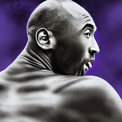 Image similar to kobe bryant kissing a giant turtle in heaven, hyper realistic, side view, digital art, amazing detail, artstatiom, cgsociety, epic art