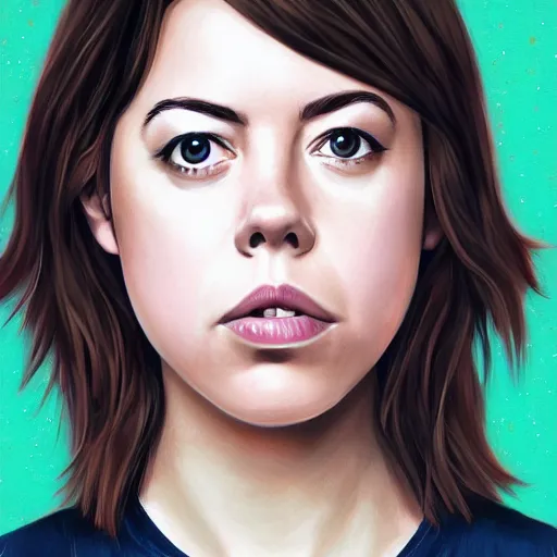 Image similar to young witch aubrey plaza, art by sam yang