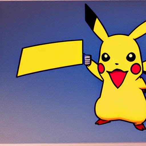 Image similar to pikachu holding a gun. hyperdetailed photorealism