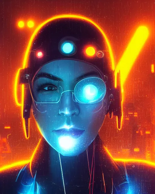 Prompt: a cyberpunk close up portrait of cyborg athena, electricity, sparks, bokeh, soft focus, sparkling, glisten, water drops, cold, dark, geometric, temples behind her, by paul lehr, jesper ejsing