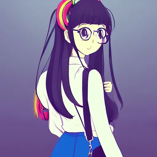 Image similar to a portrait of high school girl in the style of kyoto animation, Illustrator, in simple background, trending on pixiv