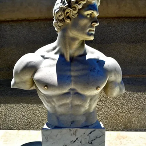 Prompt: henry cavill as a greek marble statue