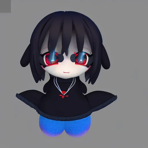 Image similar to cute fumo plush of a girl who can bend reality, relativistic curved ray tracing, vray, lens flare