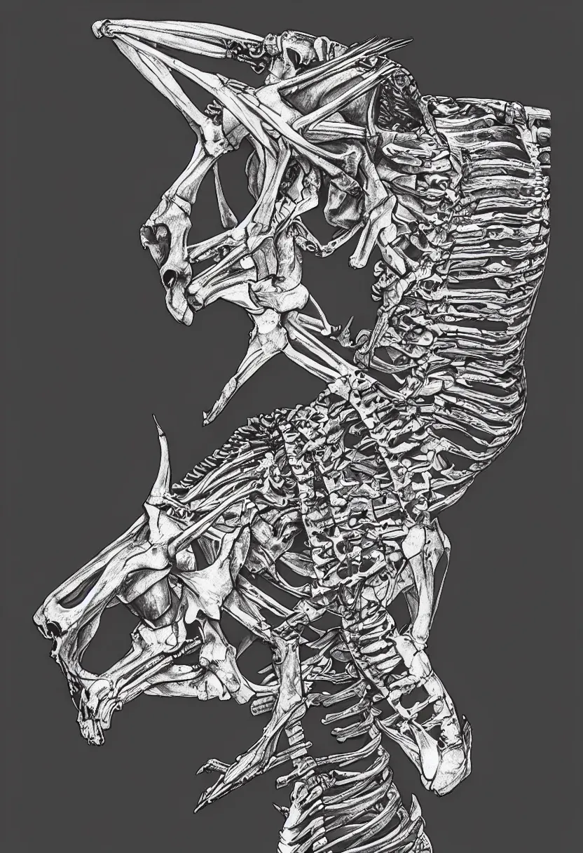 Image similar to pencil illustration of a kangaroo skeleton, highly detailed, on black, silk screen t-shirt design 4K