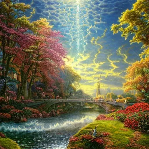 Prompt: ' waterways ', insanely detailed intricate and beautiful stunning winning art, trending top art, masterpiece by arthur adams, thomas kinkade, igor zenin, gilbert williams, bruce pennington, martin johnson heade, andreas franke, andreas achenbach, yoshitaka amano, guy billout, artur bordello, michael cheval