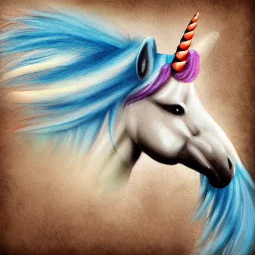 Image similar to a very realistic unicorn