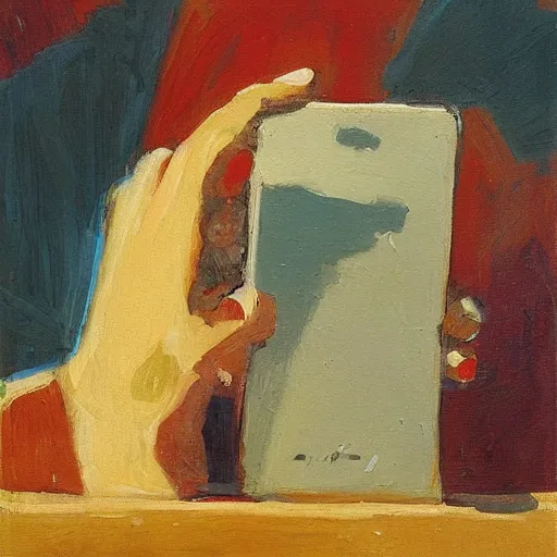 Prompt: a painting of smartphone by irma stern