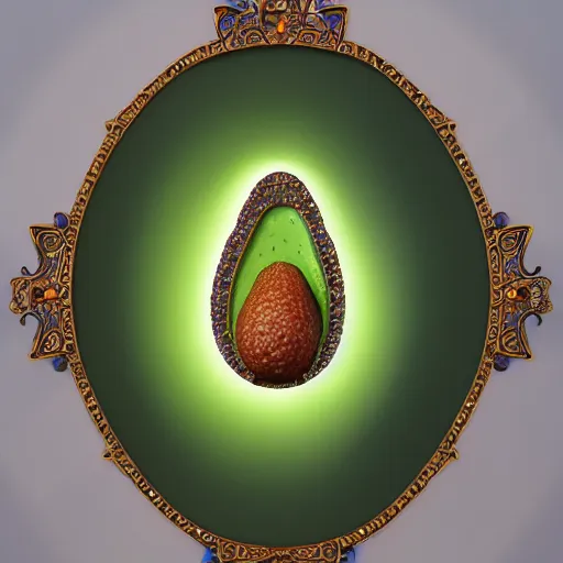 Image similar to portrait of pretty queen of avocado, glowing, ornate and intricate blue jewelry, jaw dropping beauty, glowing background lighting, white accent lighting, hyper detailed, 4 k octane render