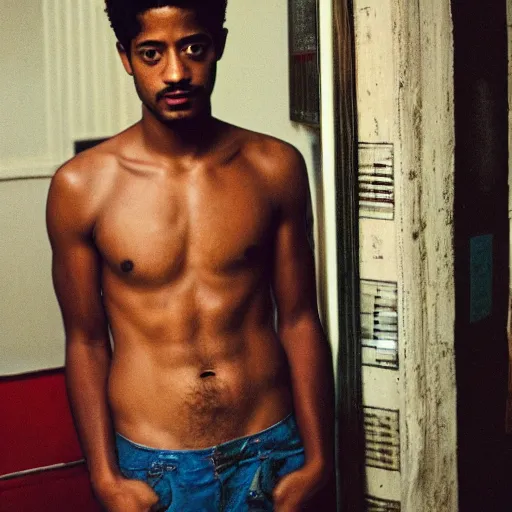 Image similar to alfred enoch photographed by nan goldin