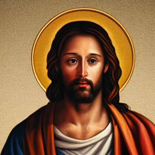 Image similar to uhd real 8 k photo of jesus showing his middle finger, digital art, portrait, portrait concept art, special effects, finely detailed, studio lighting, correct details, correct face, accurate middle finger