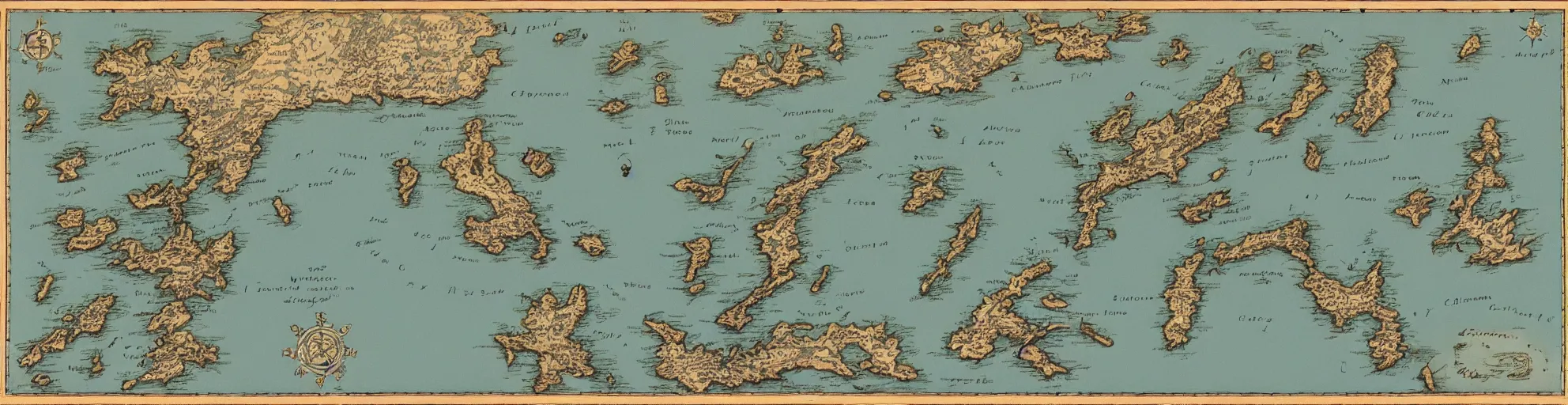 Prompt: map of an archipelago