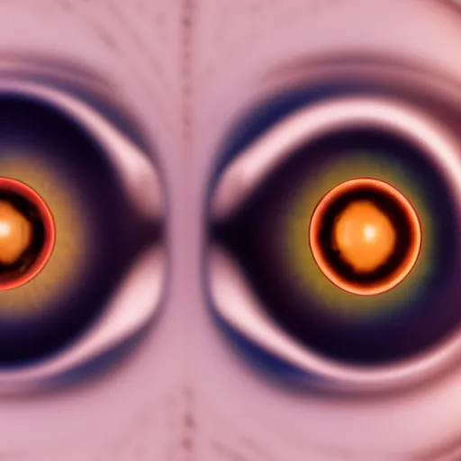 Image similar to two medical diagram eyeballs staring at each other. Octane render. ILM vfx.