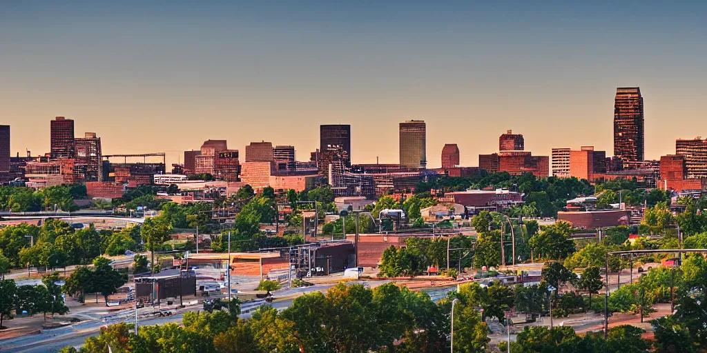 Image similar to little rock arkansas, city skyline, landscape, ultra detailed