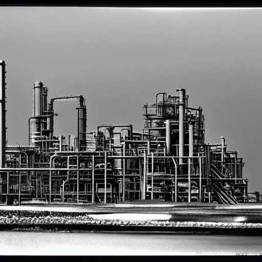 Image similar to chemical plant, film photography, by takuma nakahira