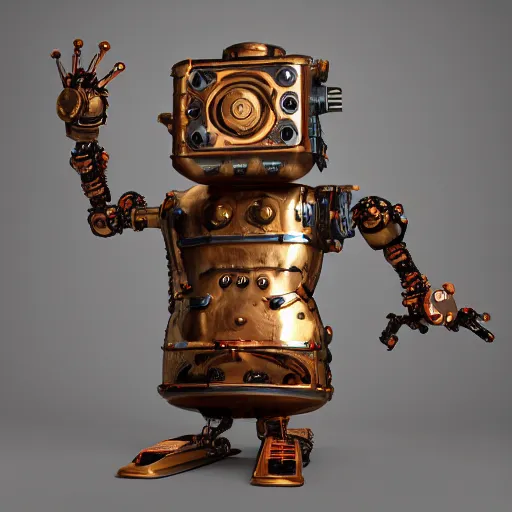 Prompt: robot steampunk turkey, high quality blender render, trending on artstation, hd