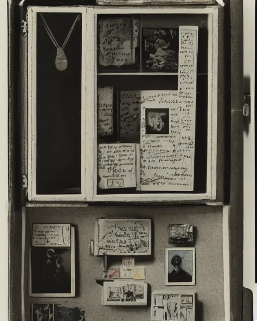 Prompt: a well - lit, detailed museum archive photograph of a memory box by joseph cornell