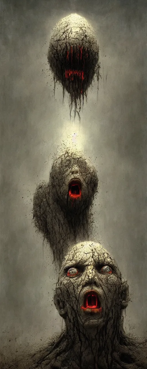 Prompt: fear face, kieth thomsen, zdzislaw beksinski