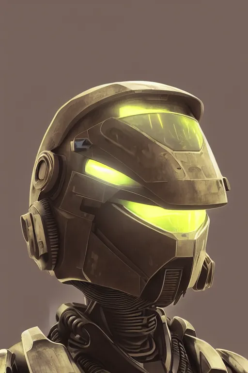 Image similar to robot ninja mask helmet halo master chief radiating a glowing aura global illumination ray tracing hdr fanart arstation by ian pesty and katarzyna da „ bek - chmiel