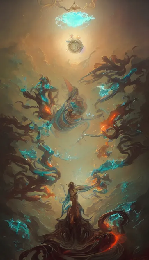 Image similar to psytrance artwork, by peter mohrbacher