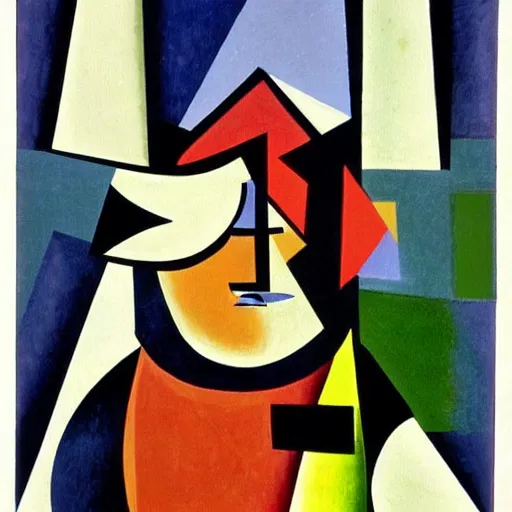 Prompt: cubist style painting of asterix the gaul