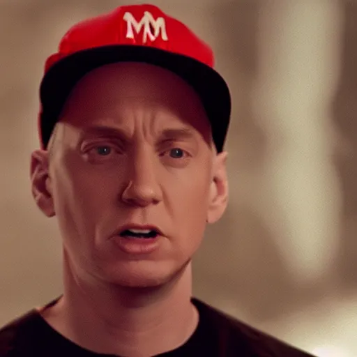 Prompt: eminem in an m & m's commerical