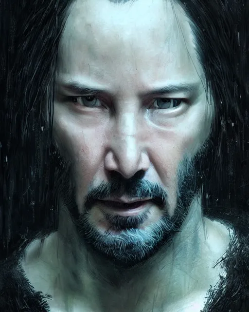 Prompt: keanu reeves as a ghost, hyper realistic face, beautiful eyes, fantasy art, in the style of greg rutkowski, intricate, hyper detailed, smooth