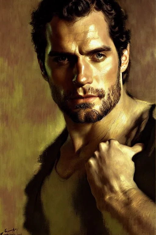 Prompt: henry cavill, painting by gaston bussiere, craig mullins, j. c. leyendecker, edgar degas