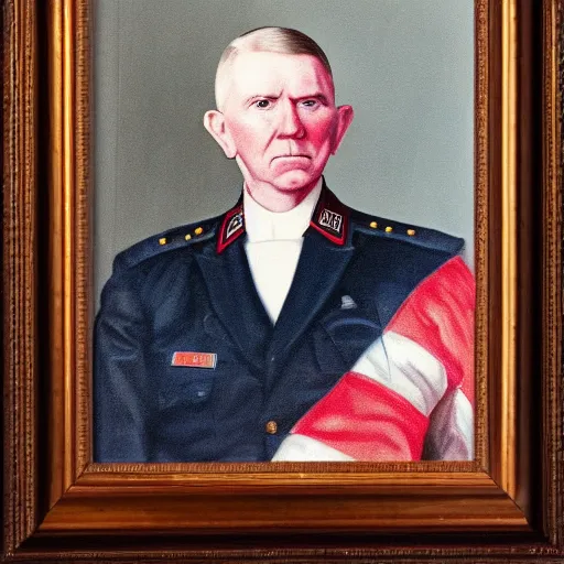 Prompt: portrait of general george marshall with vibrant colors