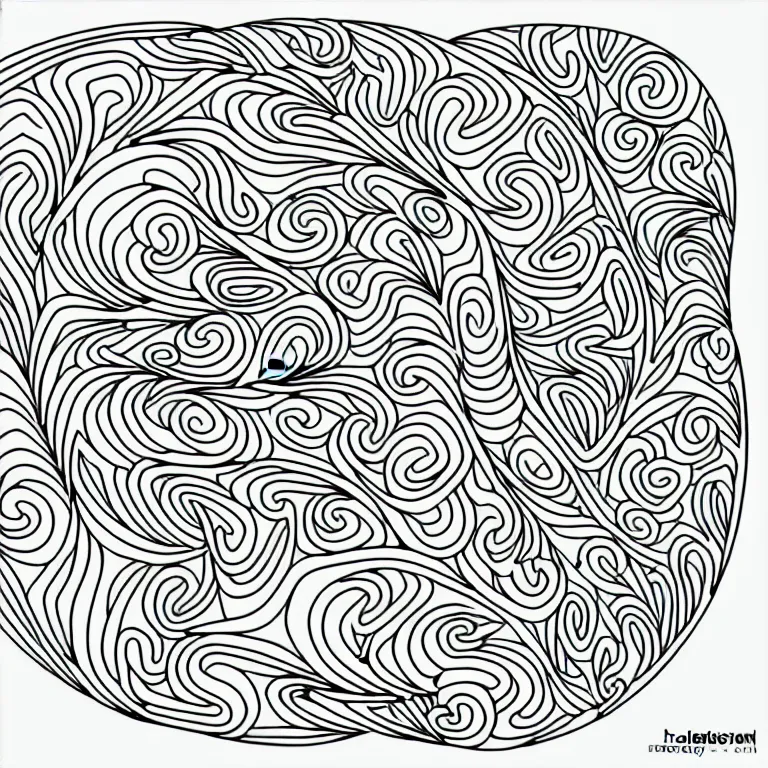 Image similar to beautiful lizard, ornamental, fractal, line art, vector, outline, simplified, colouring page