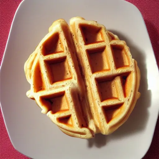 Prompt: eggo waffle sculpture