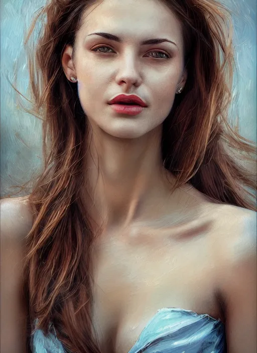 Prompt: portrait of a gorgeous young woman in the style of stefan kostic, DAZ model, realistic photo, sharp focus, 8k high definition, insanely detailed, intricate, elegant