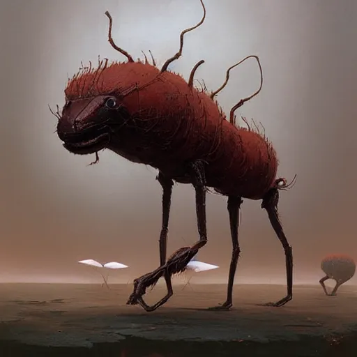 Image similar to A painting of an anthropomorphic ant queen standing on her hind legs formian pathfinder, digital art, Wayne Barlowe Pierre Pellegrini Greg Rutkowski