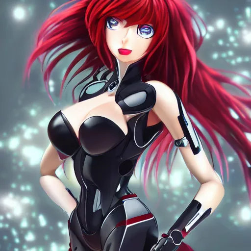 Prompt: heroine, beautiful, female mecha, rias gremory, ultra detailed, digital art, 8 k, hd, character, realistic, portrait, 3 d, hyperrealistic