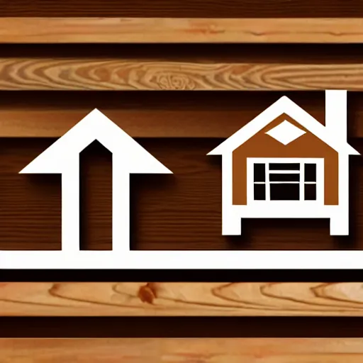 Image similar to corporate company logo, wood truss, outline of house