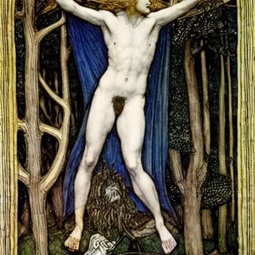 Image similar to the beguiling of merlin by edward burne - jones