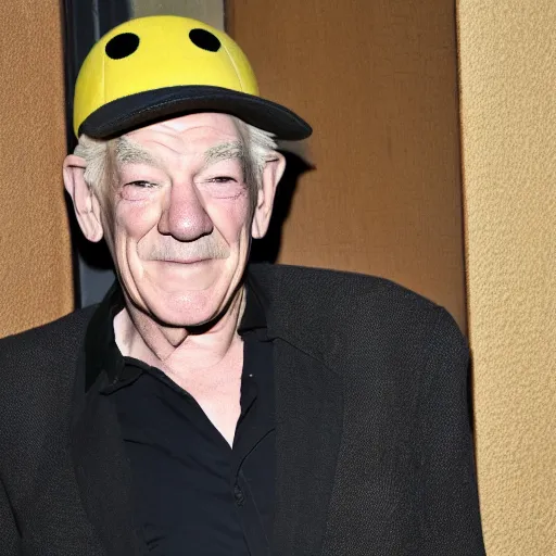 Image similar to ian mckellen dressed up as pikachu, photo dream