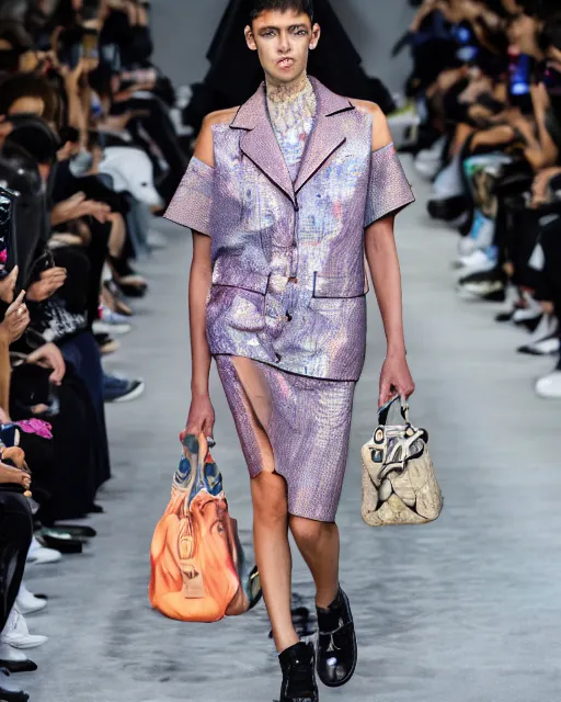 Image similar to hyperrealistic and heavy detailed 2321s balenciaga runway show of Pokemon , Leica SL2 50mm, vivid color, high quality, high textured