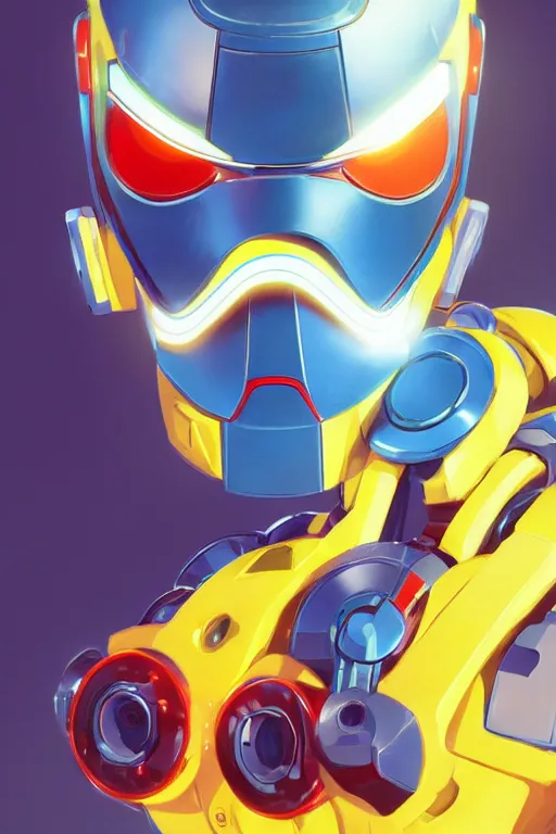 Image similar to metabots medabots medarotto medarot robot minimalist comics helmet mask neon cybereye, behance hd by jesper ejsing, by rhads, makoto shinkai and lois van baarle, ilya kuvshinov, rossdraws global illumination ray tracing hdr radiating a glowing aura