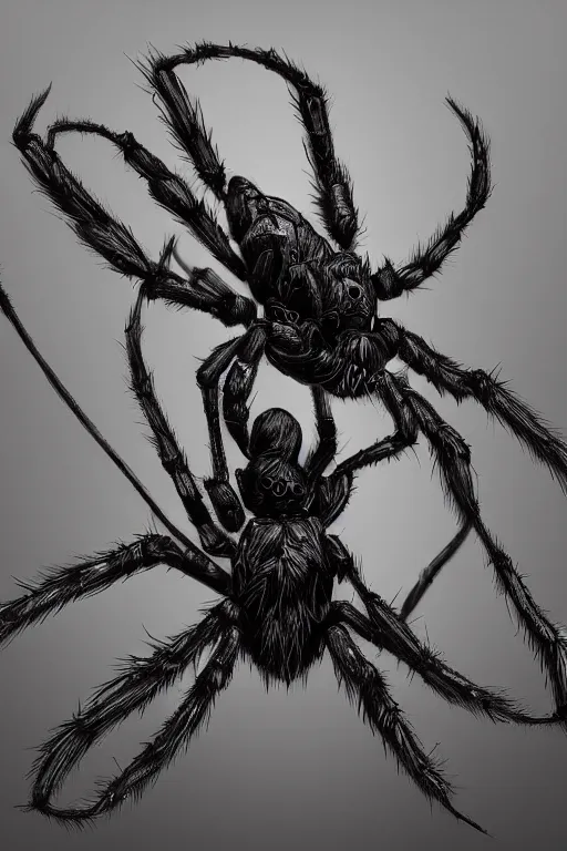 Prompt: photorealistic art of The grim reaper as a spider, cinematic lighting, horror art, 8k, intricate detailing