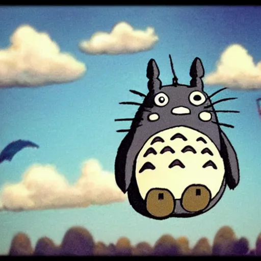 Prompt: totoro in ghibli style flying on the sky