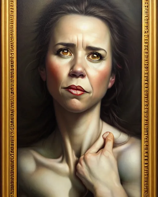 Prompt: detailed portrait of linda cardellini cannelloni!! ( spinach ) ricotta! by tomasz alen kopera and peter mohrbacher and johanna martine! and margaret keane! coherent luminescent