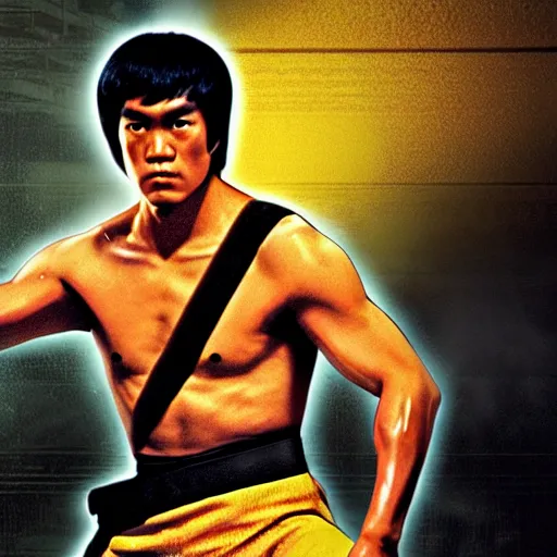 Image similar to bruce lee as luke skywalker in star wars episode 3, 8k resolution, full HD, cinematic lighting, award winning, anatomically correct