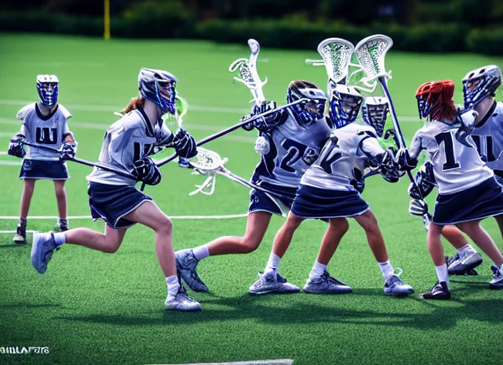 Prompt: lacrosse team playing intergalactic championship versus chitauri. Highly detailed 8k. Intricate. Sony a7r iv 55mm. Award winning.