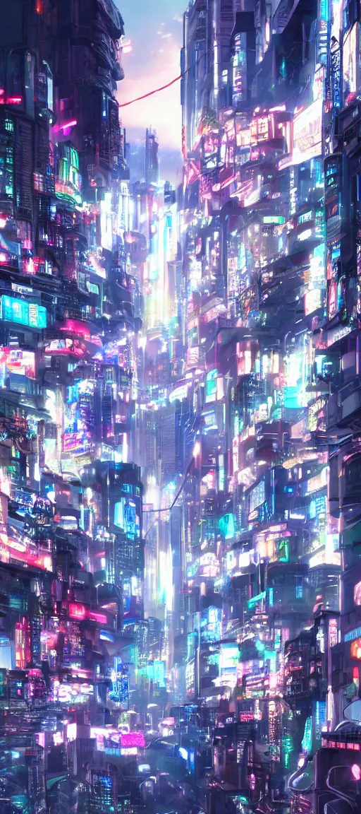 Image similar to Beautiful anime cyberpunk city